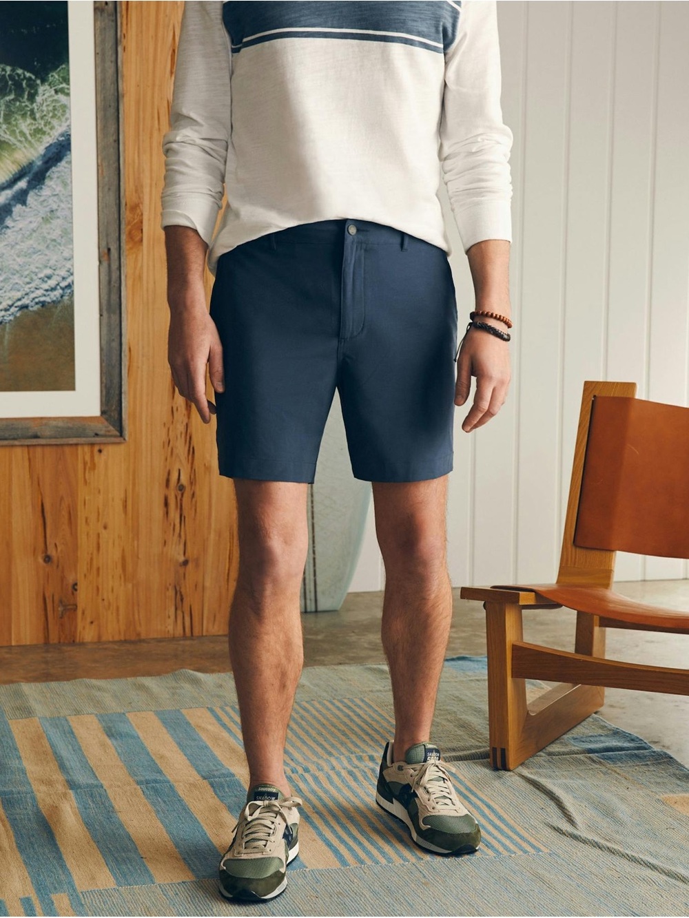 Faherty All Day 4-Way Stretch Shorts 7” Men’s Size 38 Navy